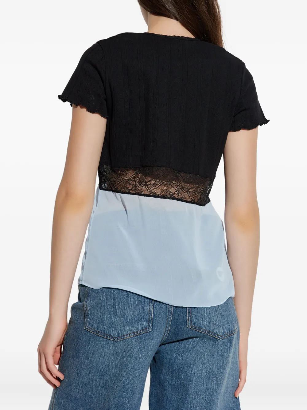 Coperni Lace-panelled Blouse In Multi