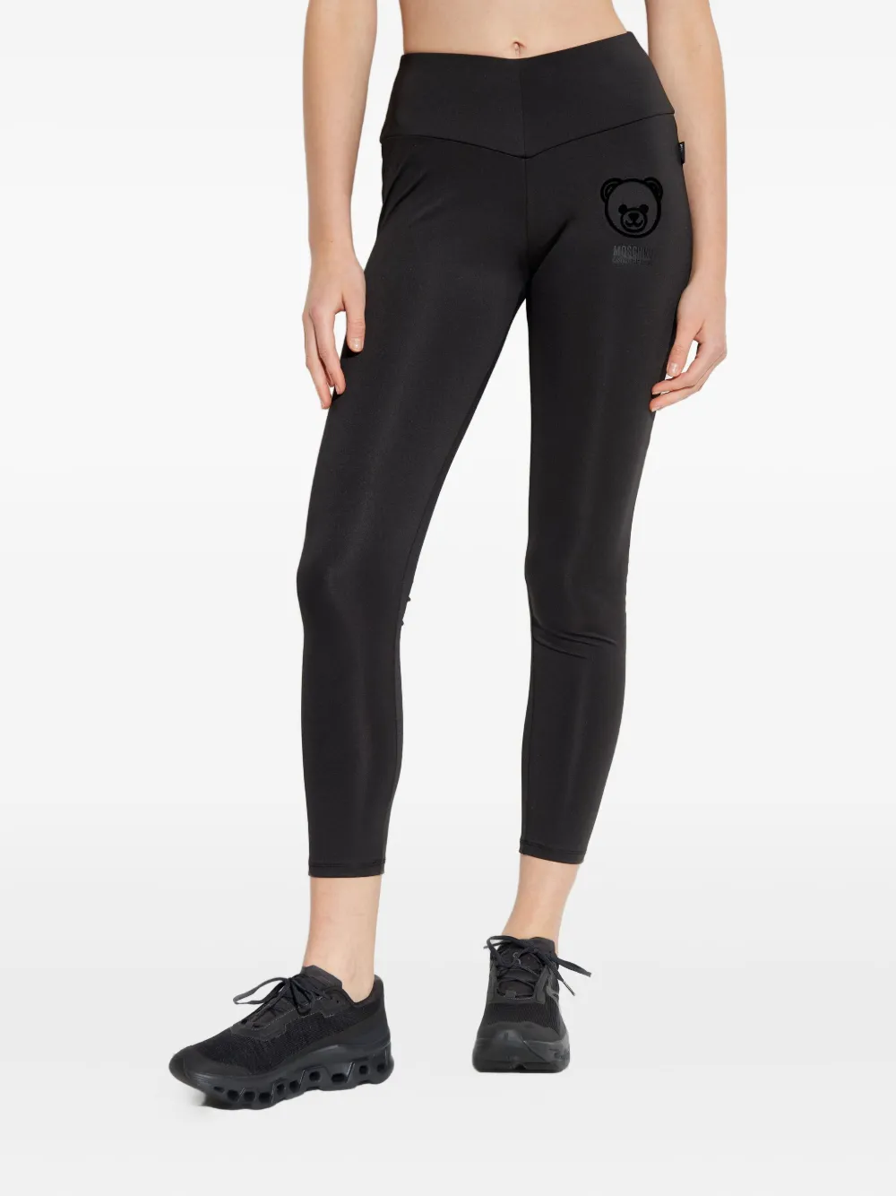 Moschino Teddy Bear-motif Leggings In Black