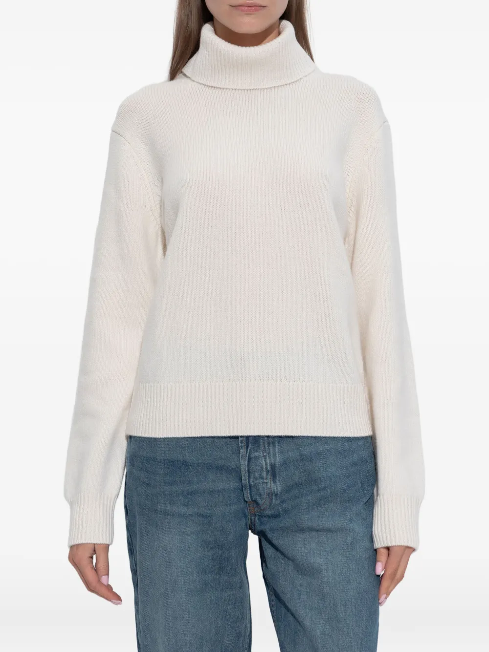 Anine Bing Roll-neck Sweater In Neutral