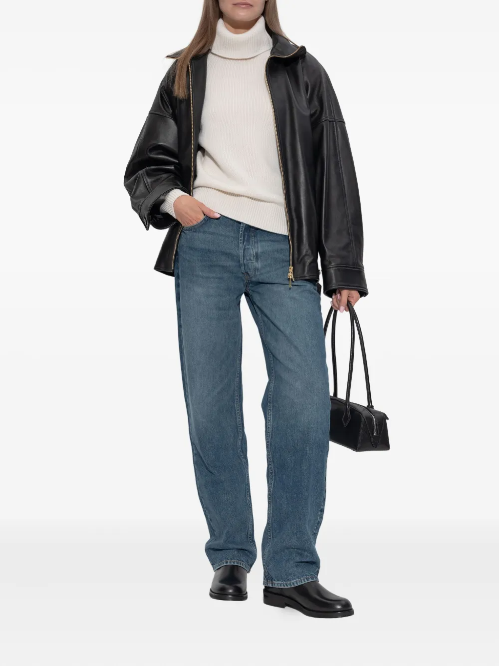 Anine Bing Roll-neck Sweater In Neutral