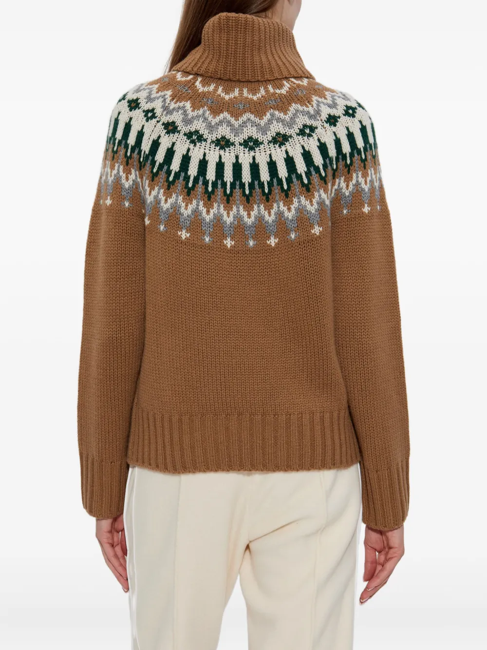 Bogner Ingrid Patterned Turtleneck Sweater In Brown