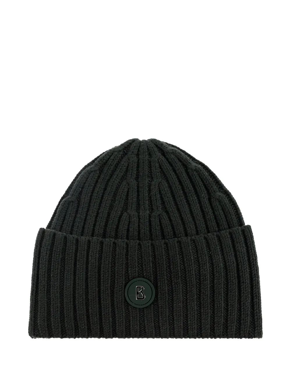 Bogner Ribbed Logo Beanie In Green