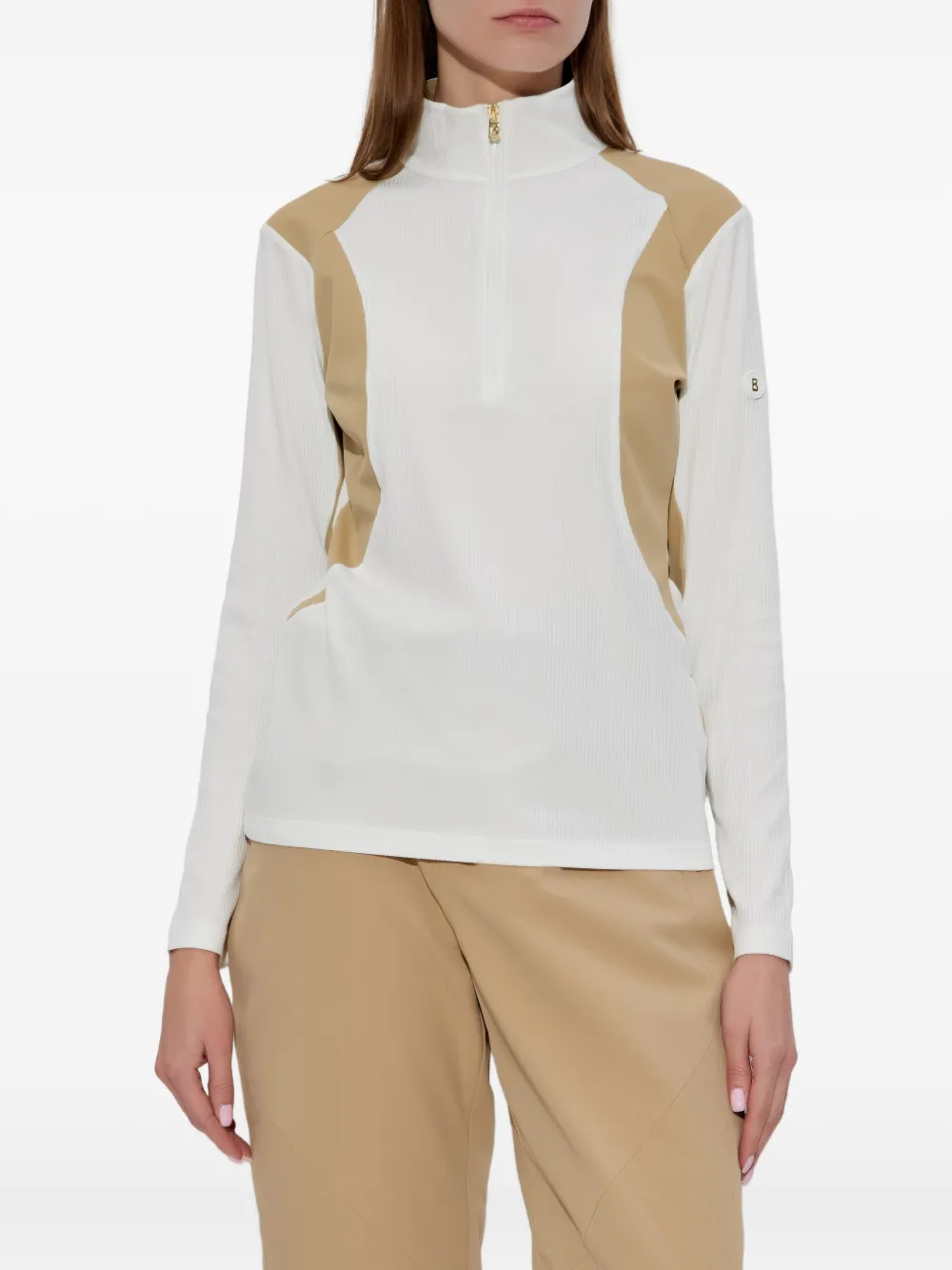 Bogner Benja Zip Ribbed Sweater In White