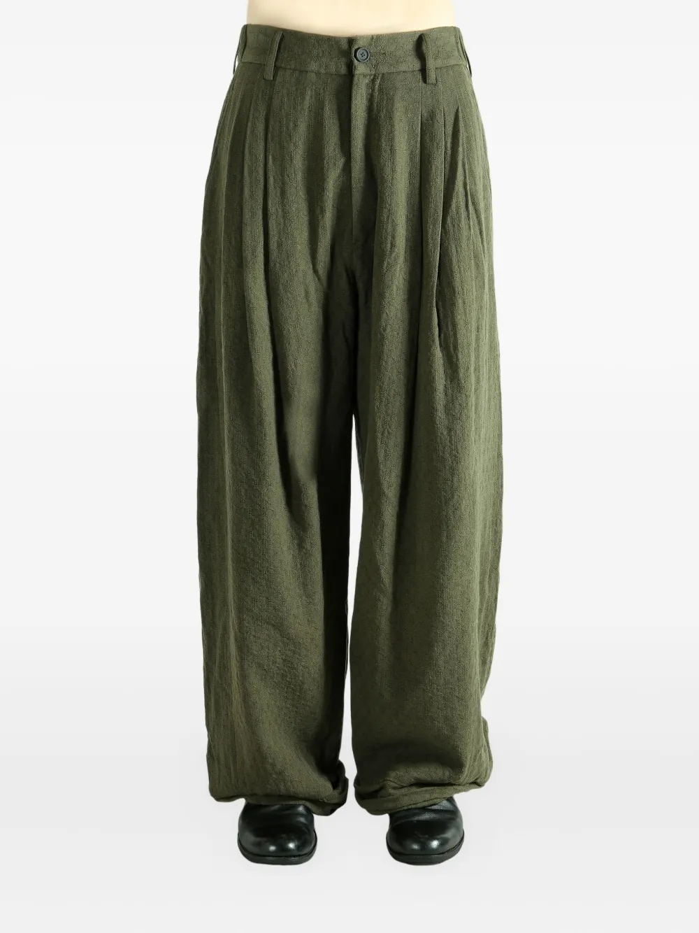Ziggy Chen pleated wide-leg trousers - Groen