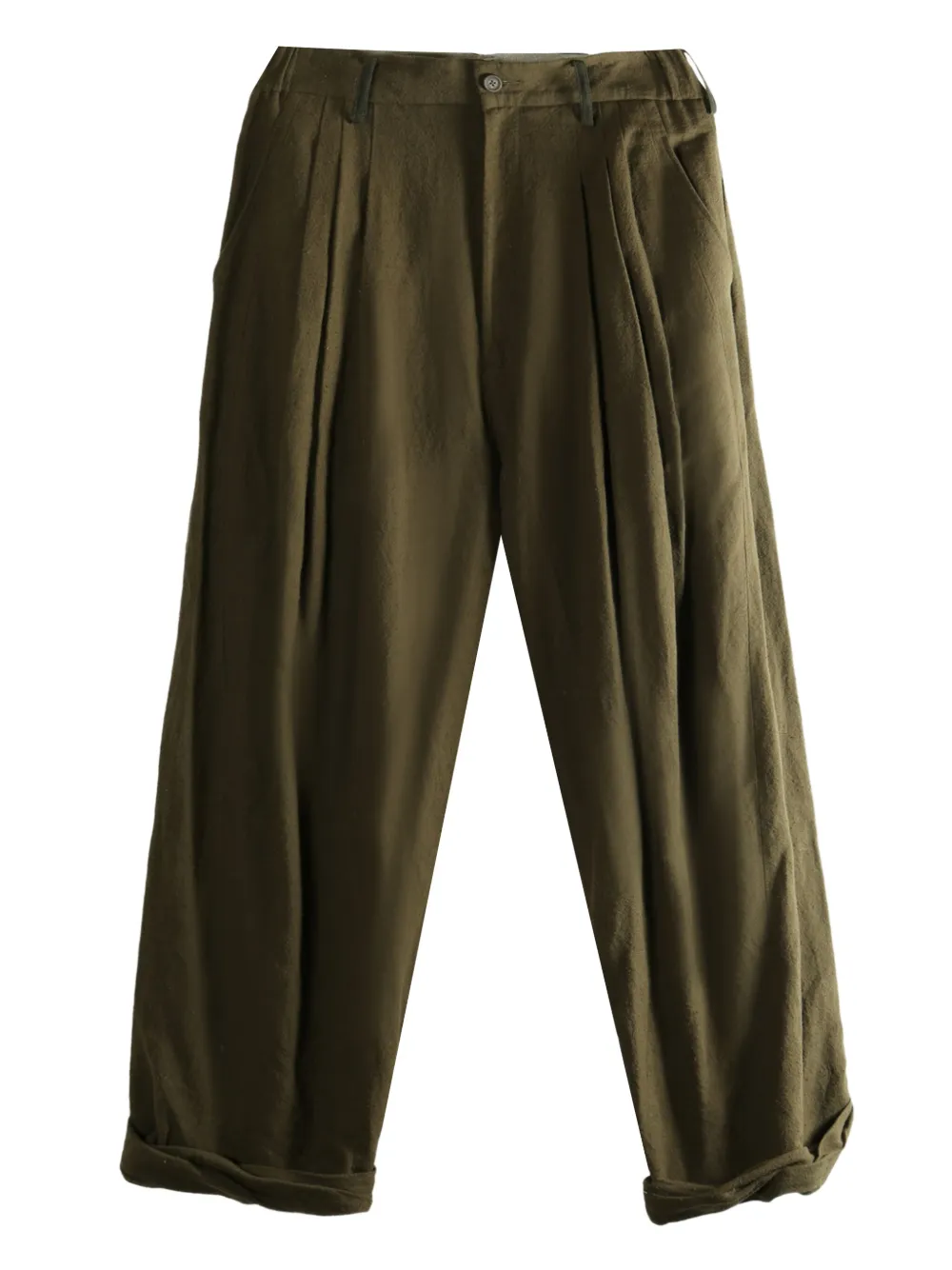 Ziggy Chen pantalon en lin/flax à coupe ample | vert | Image 1