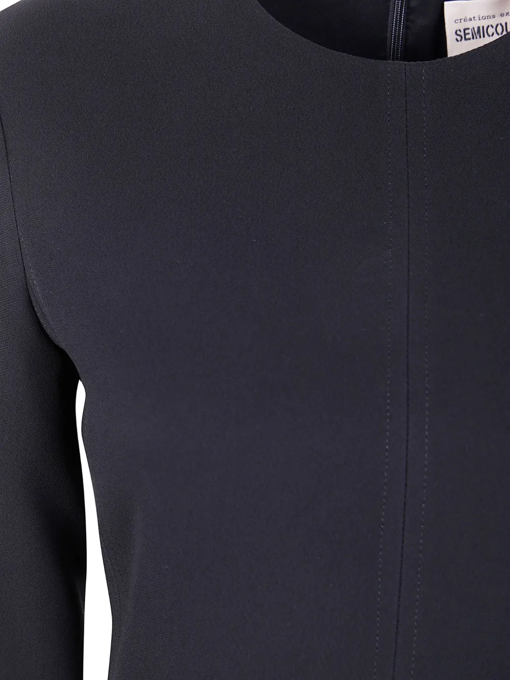 Semicouture Dress With Long Sleeves And Pockets In Black