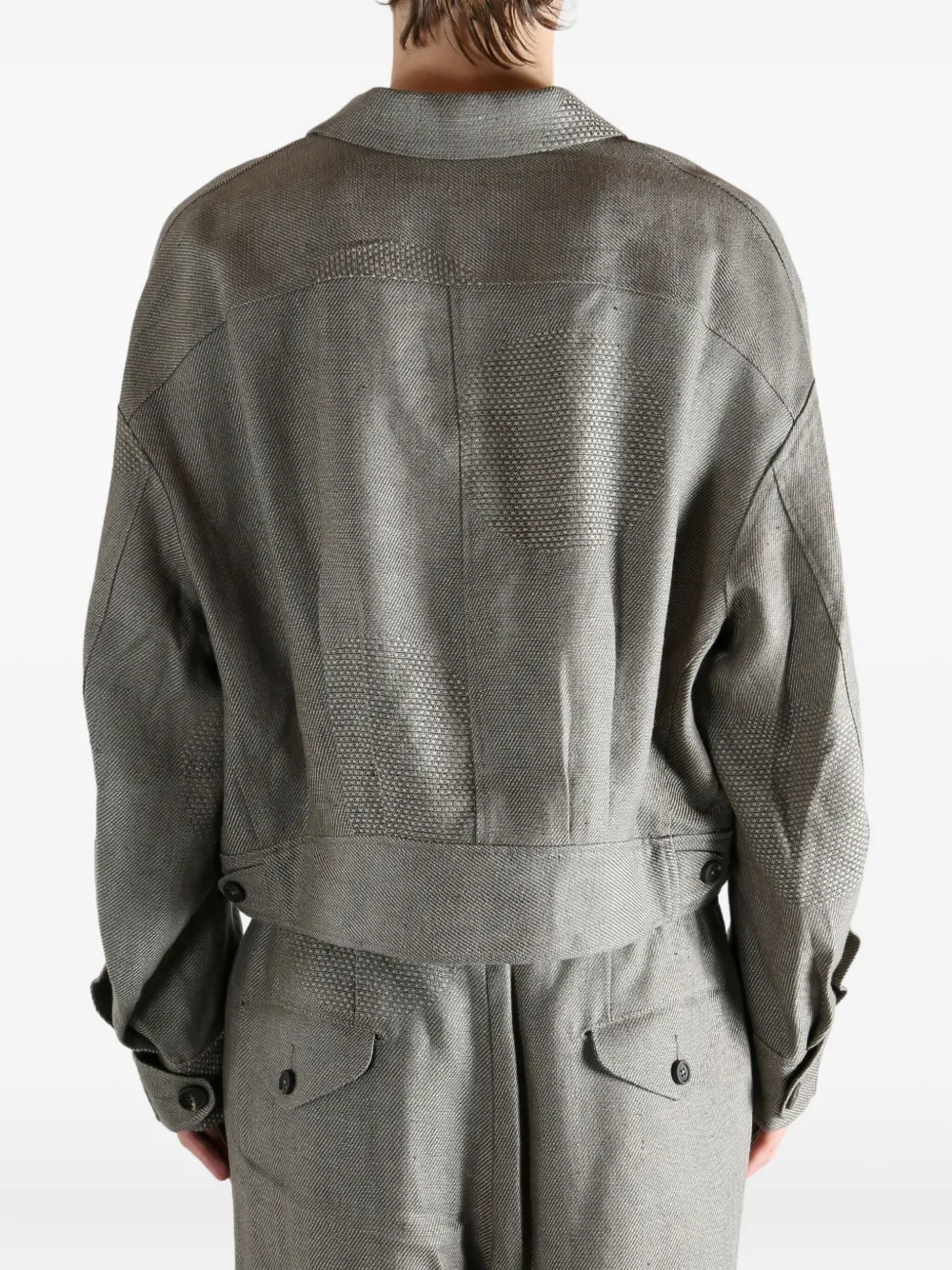 Ziggy Chen Double-breasted Panelled Blazer In Gray