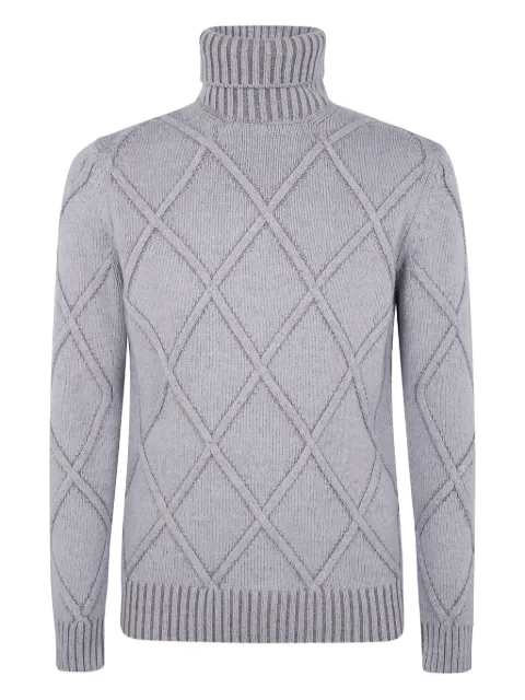 Barba argyle roll-neck sweater