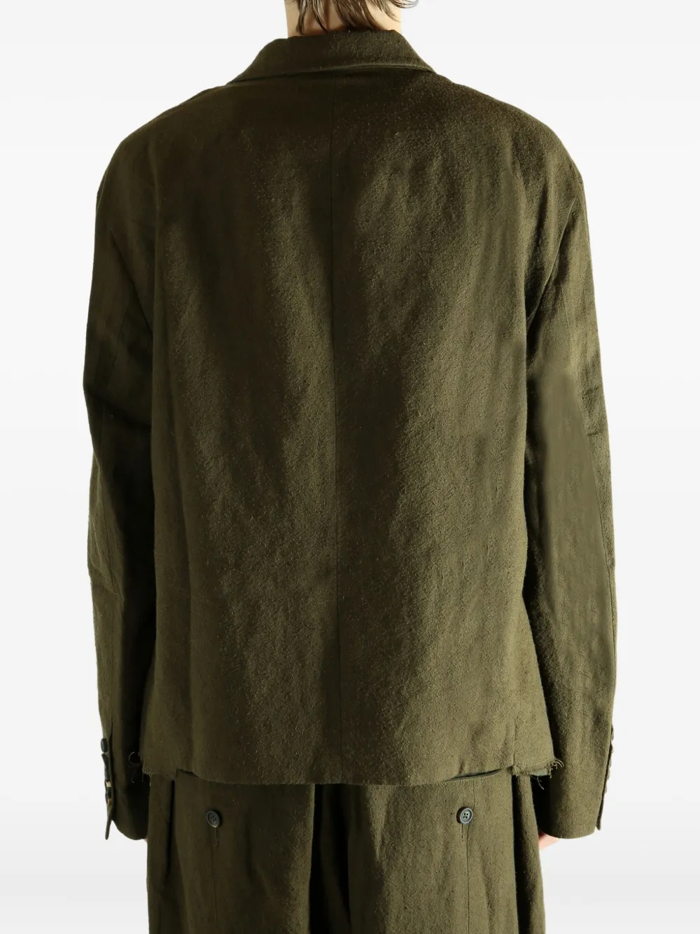 Ziggy Chen Button-down Blazer In Green