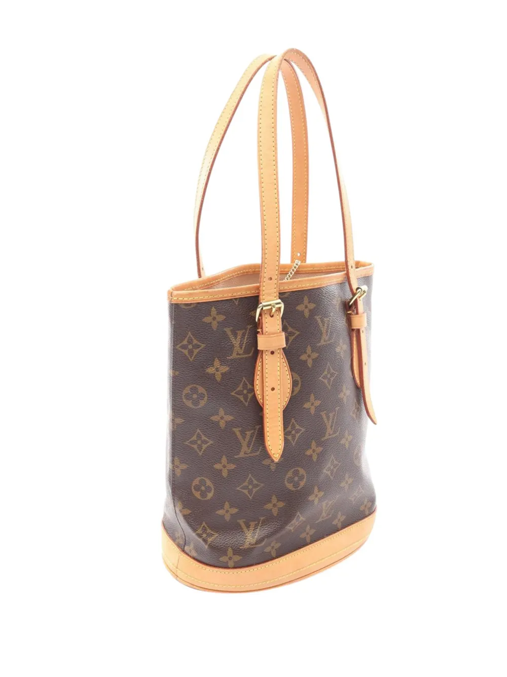 Pre-owned Louis Vuitton 2004 Monogram Petit Bucket Bag In Brown