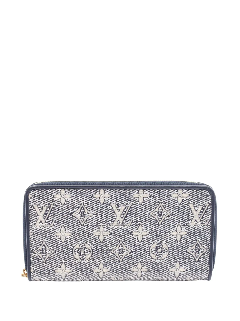 Pre-owned Louis Vuitton 2010-2025 Monogram Jacquard Zippy Wallet Long Wallets In Blue