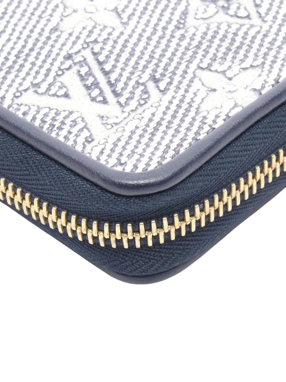 Pre-owned Louis Vuitton 2010-2025 Monogram Jacquard Zippy Wallet Long Wallets In Blue