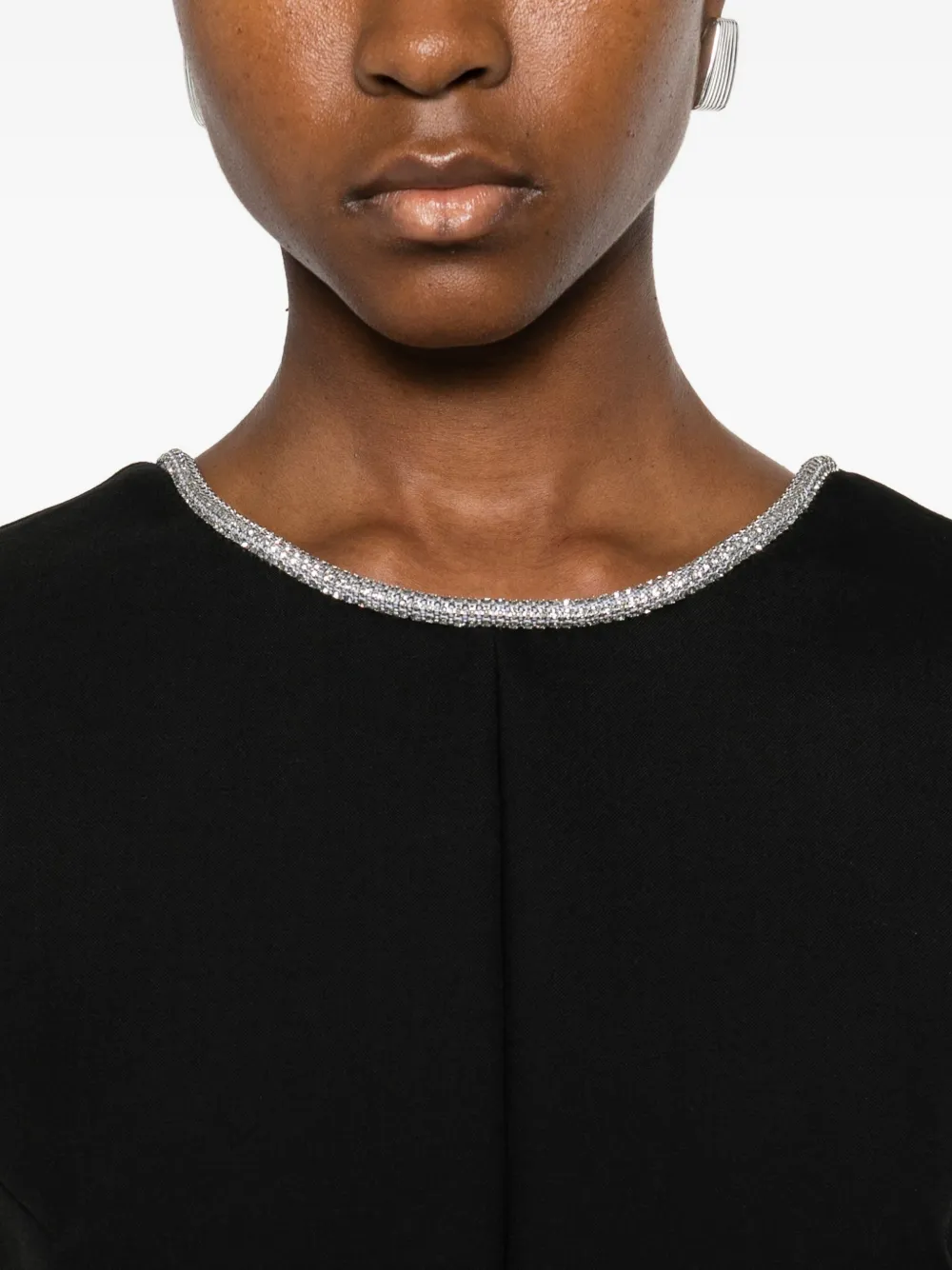 Rohe Collar-embellished Midi Dress In Black