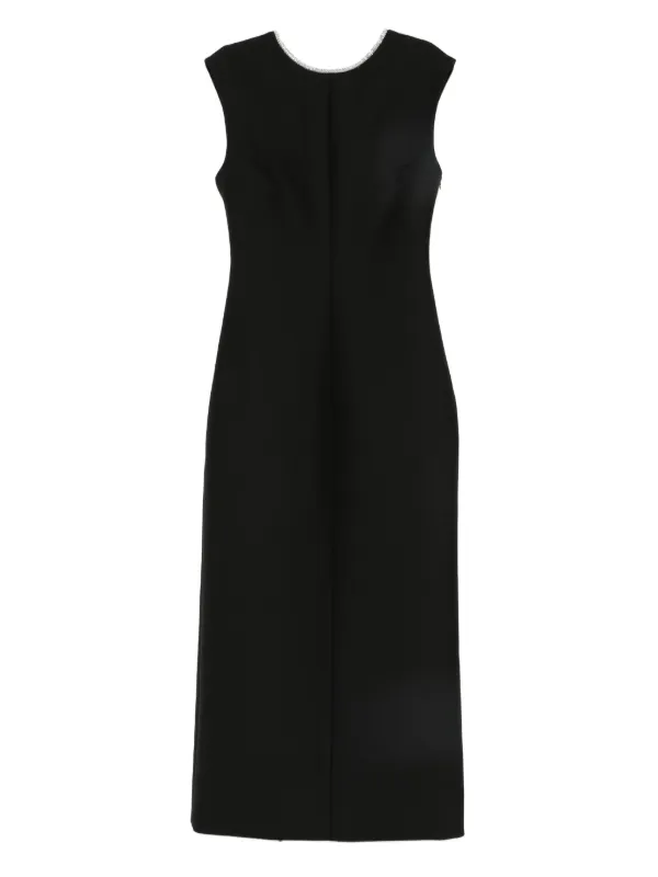 Róhe Collar-embellished Midi Dress in Black