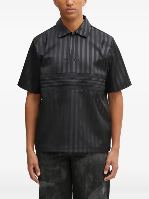 adidas playera tipo polo con motivo de rayas y logo