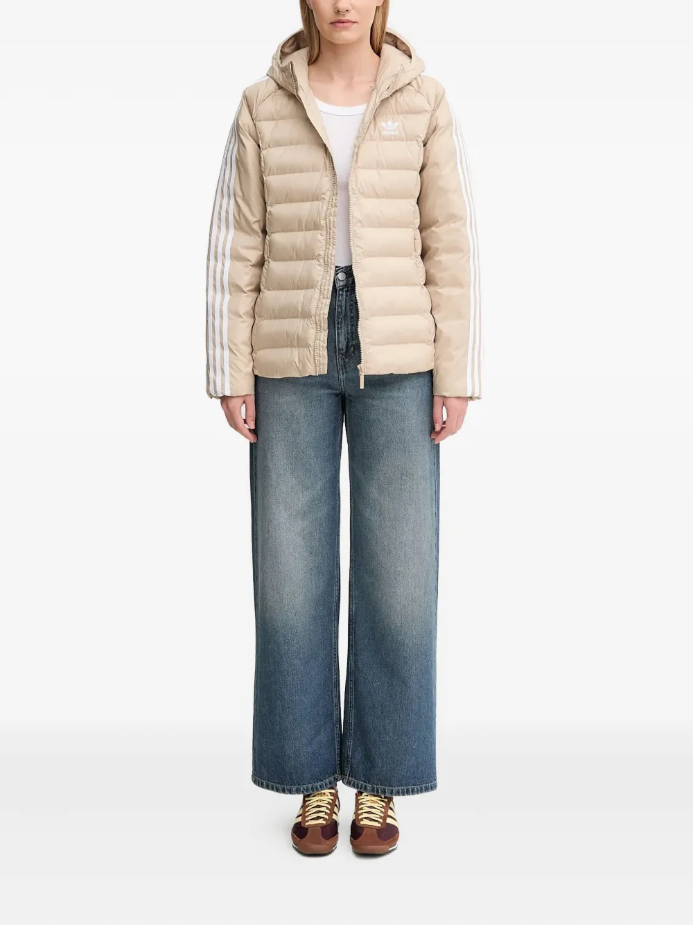 adidas Adicolor jack met capuchon Beige