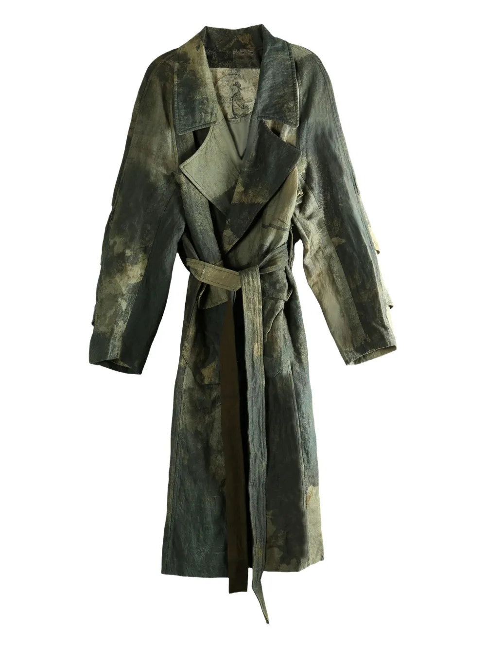 Ziggy Chen belted double-breasted coat | Green | Image 1