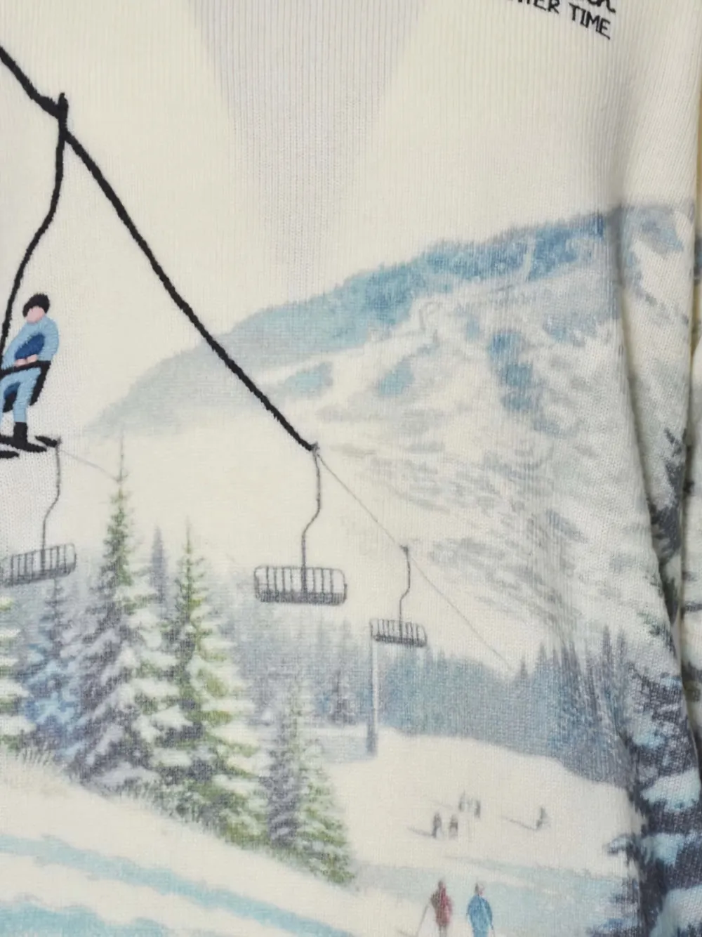 Mc2 Saint Barth Ivory Jacquard Print Heron Sweater In Gray