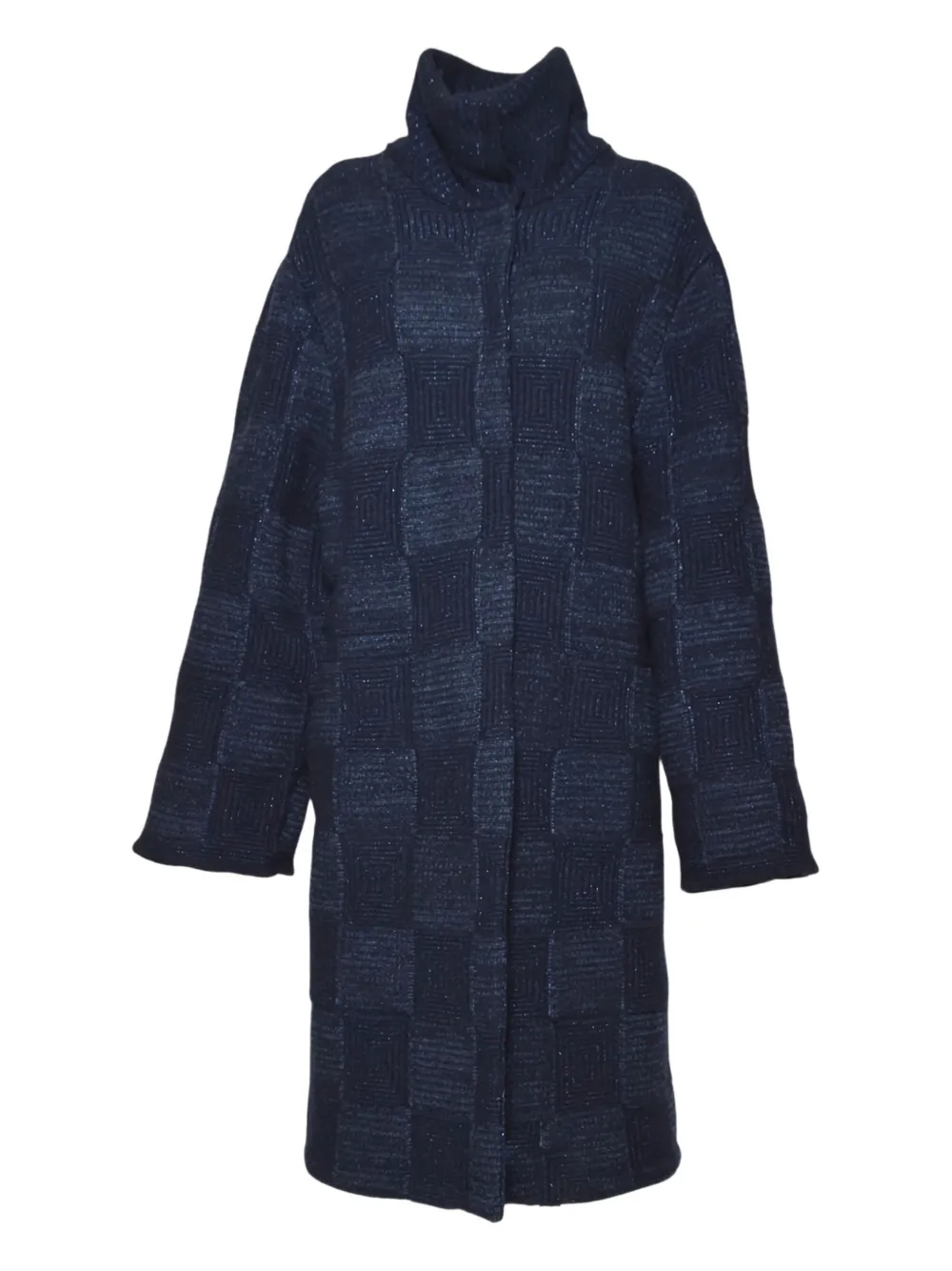 Mirco Giovannini quilted funnel-neck coat - Blu