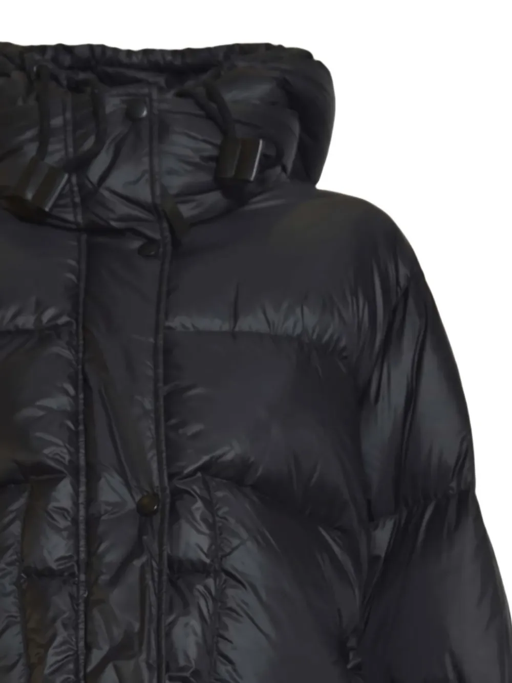 Solotre Hooded Puffer Jacket In Black