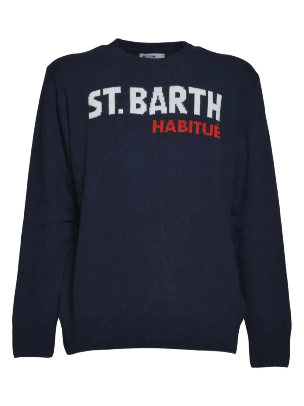 MC2 Saint Barth suéter con cuello redondo y logo | azul | Image 1