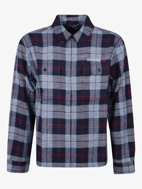 Awake NY flannel zip-up shirt