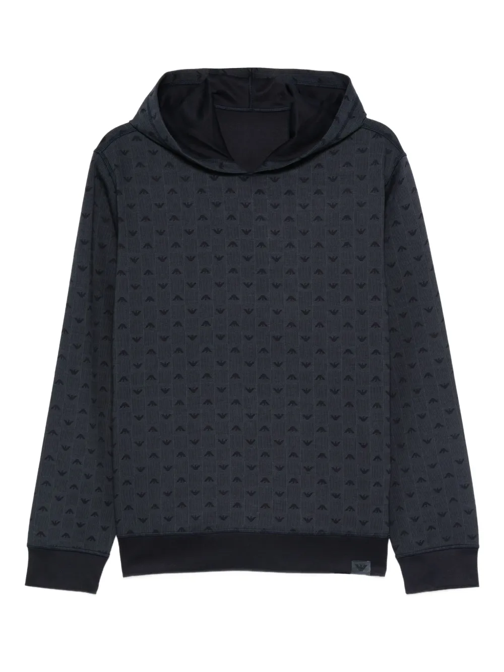Emporio Armani logo-pattern hoodie | Blue | Image 1