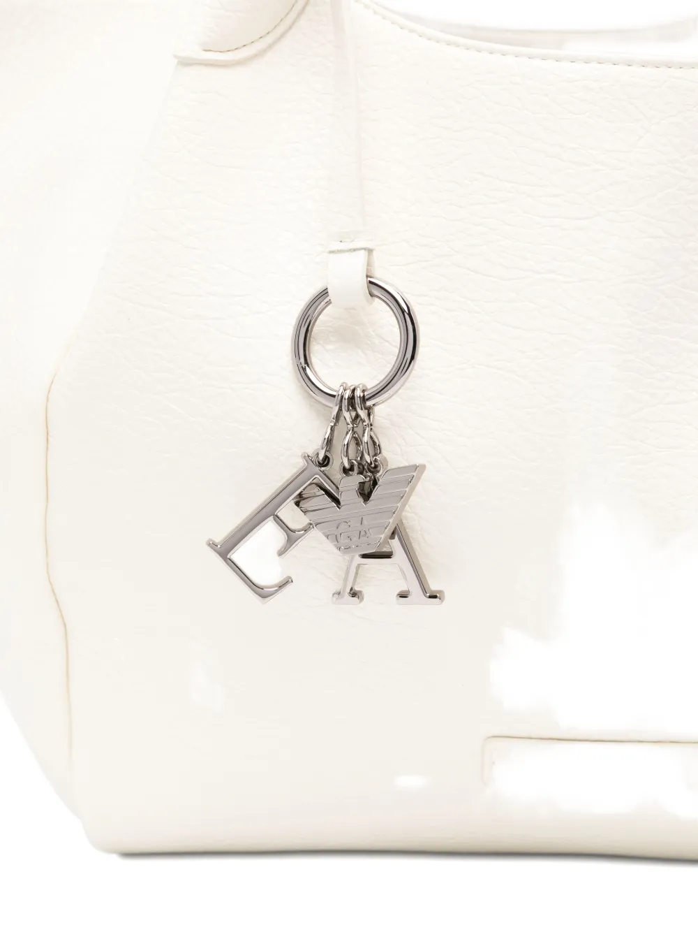 Emporio Armani Logo-charm Tote Bag In White
