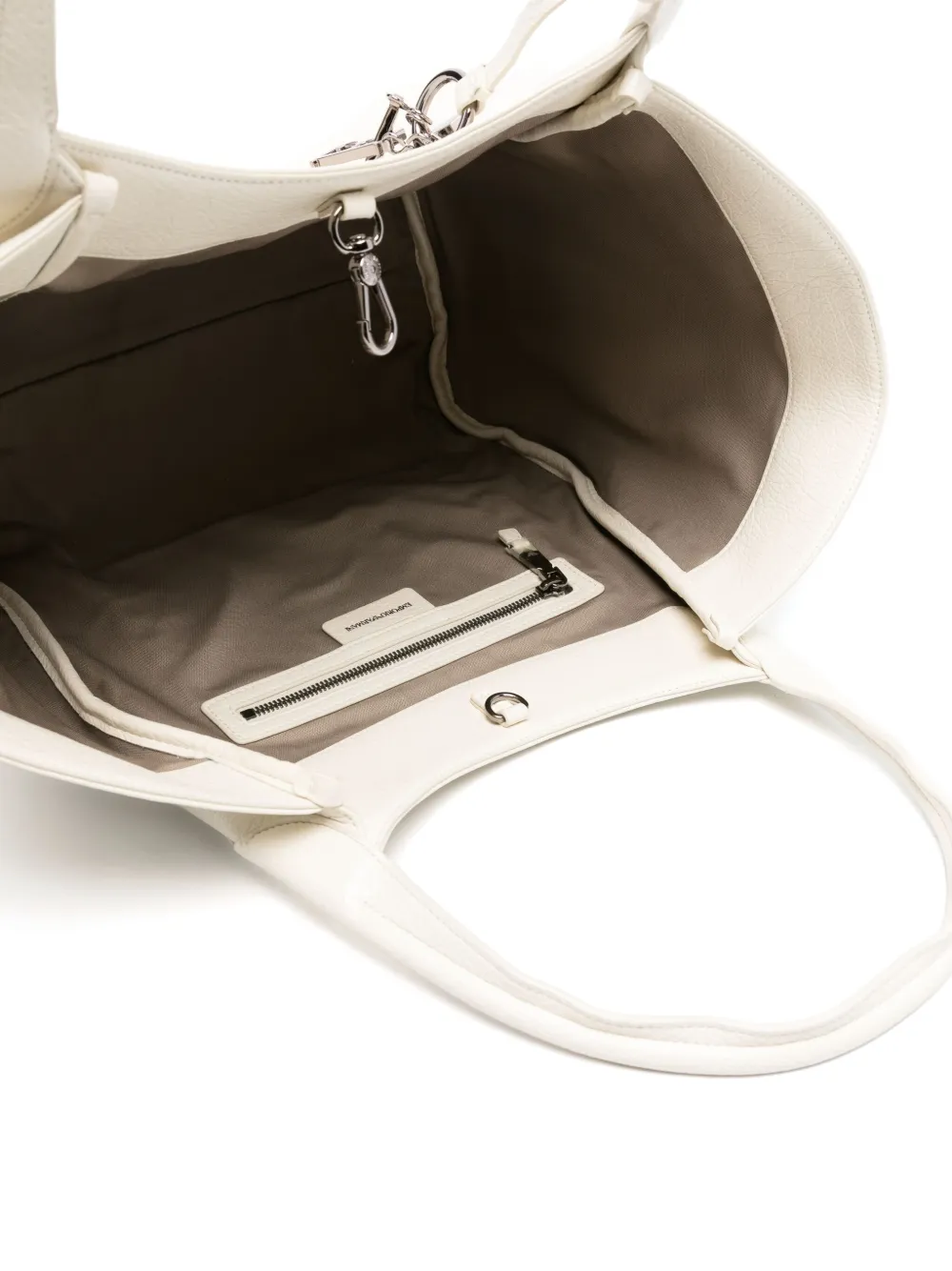 Emporio Armani Shopper met logobedel Wit