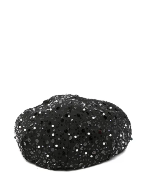 Emporio Armani sequin-embellished beaded beret
