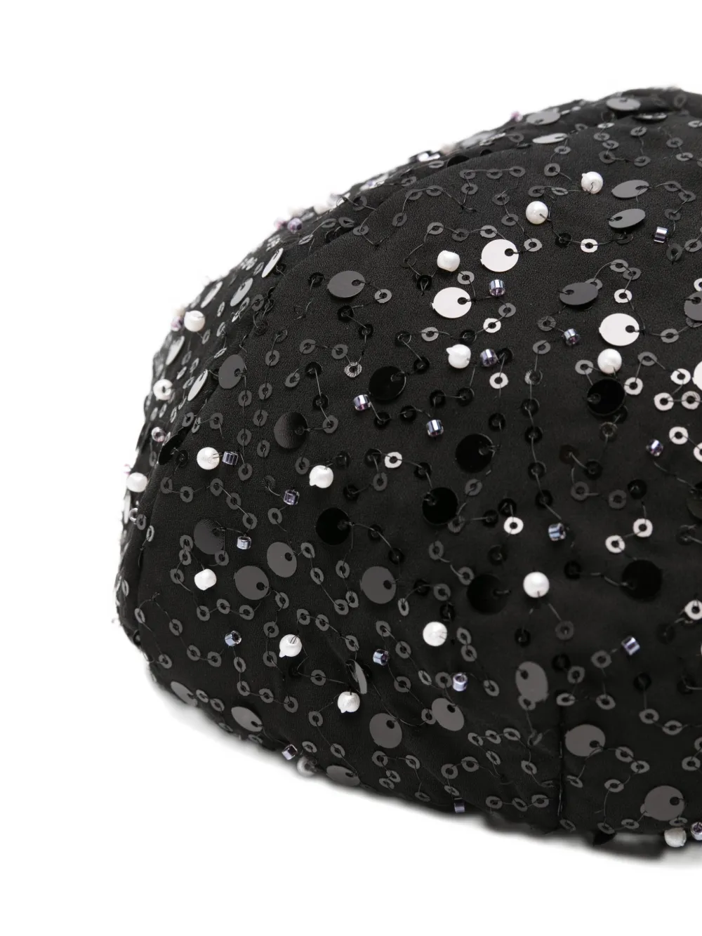 Emporio Armani Baret met pailletten en kralen Zwart