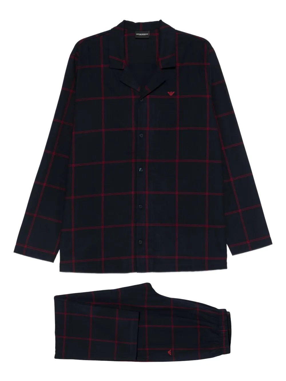 Emporio Armani Geruit overhemd Blauw