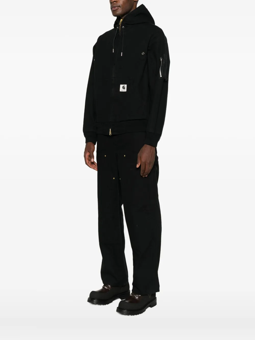 Carhartt Zip-up Hooded Jacket In Black