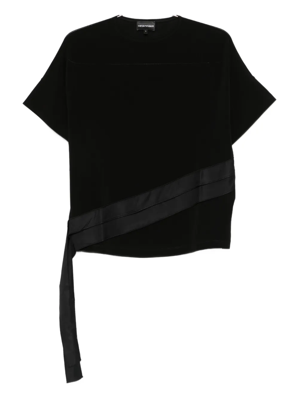 Emporio Armani Strap-detail T-shirt In Black