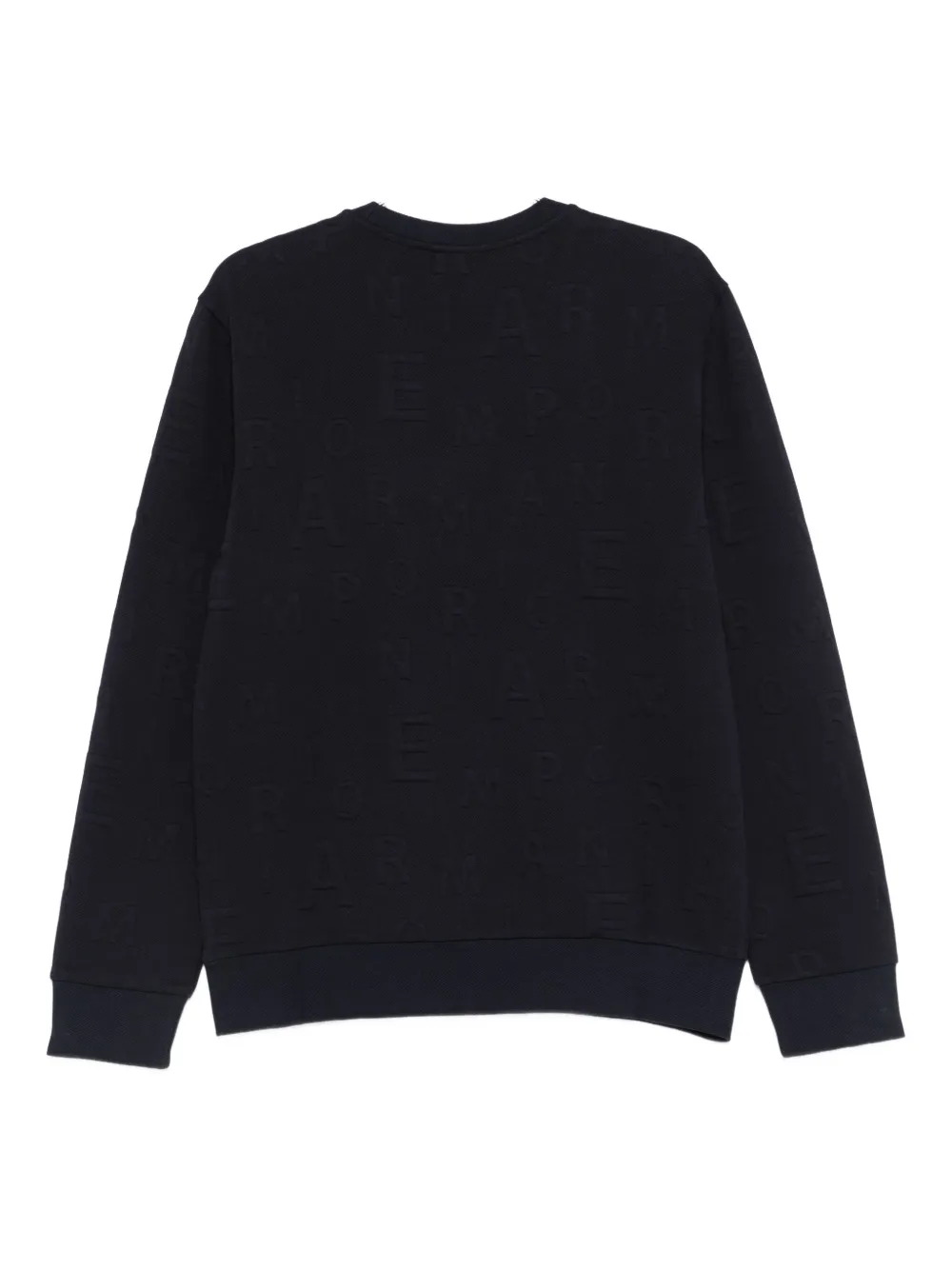 Emporio Armani Sweater met ronde hals en reliëf - Blauw