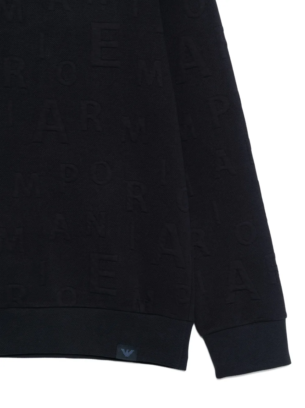 Emporio Armani Sweater met ronde hals en reliëf Blauw