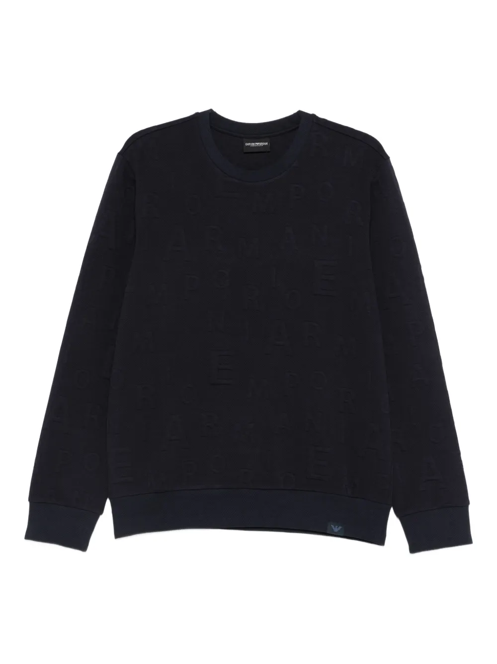 Emporio Armani embossed crew-neck sweatshirt - Blu