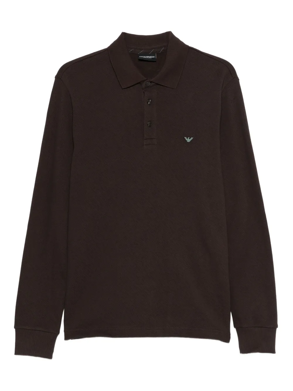 Emporio Armani long sleeve polo shirt - Marrone