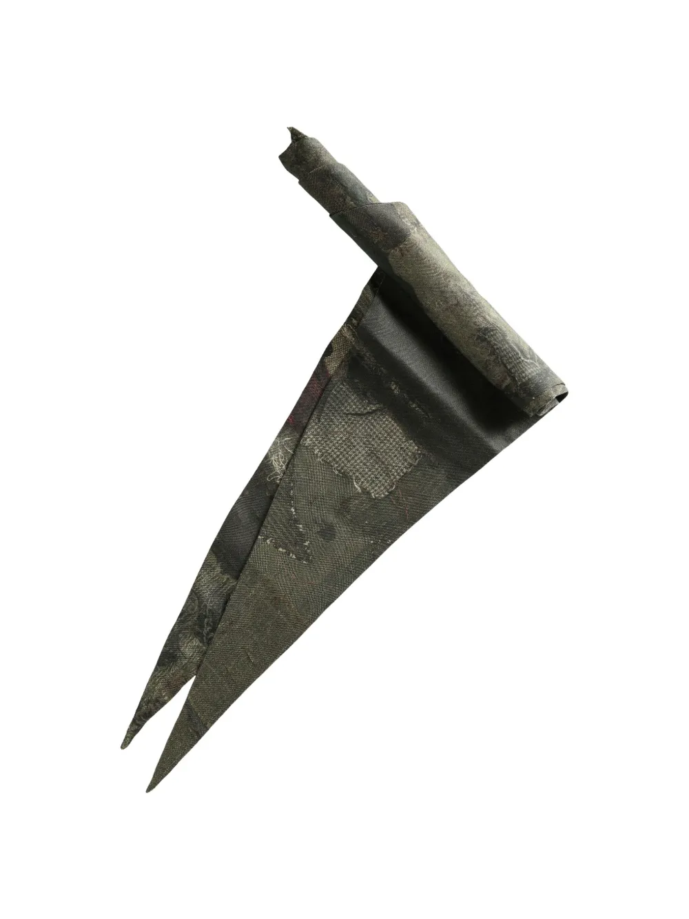 Ziggy Chen Pointed-tip Patchwork Scarf In Gray