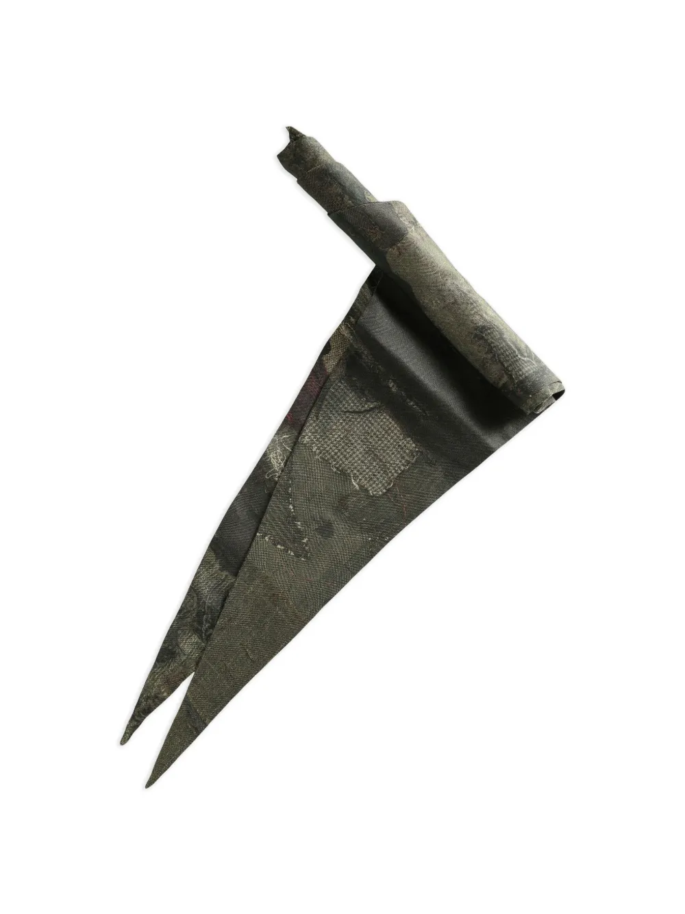 Ziggy Chen Sjaal met patchwork en puntige neus Grijs