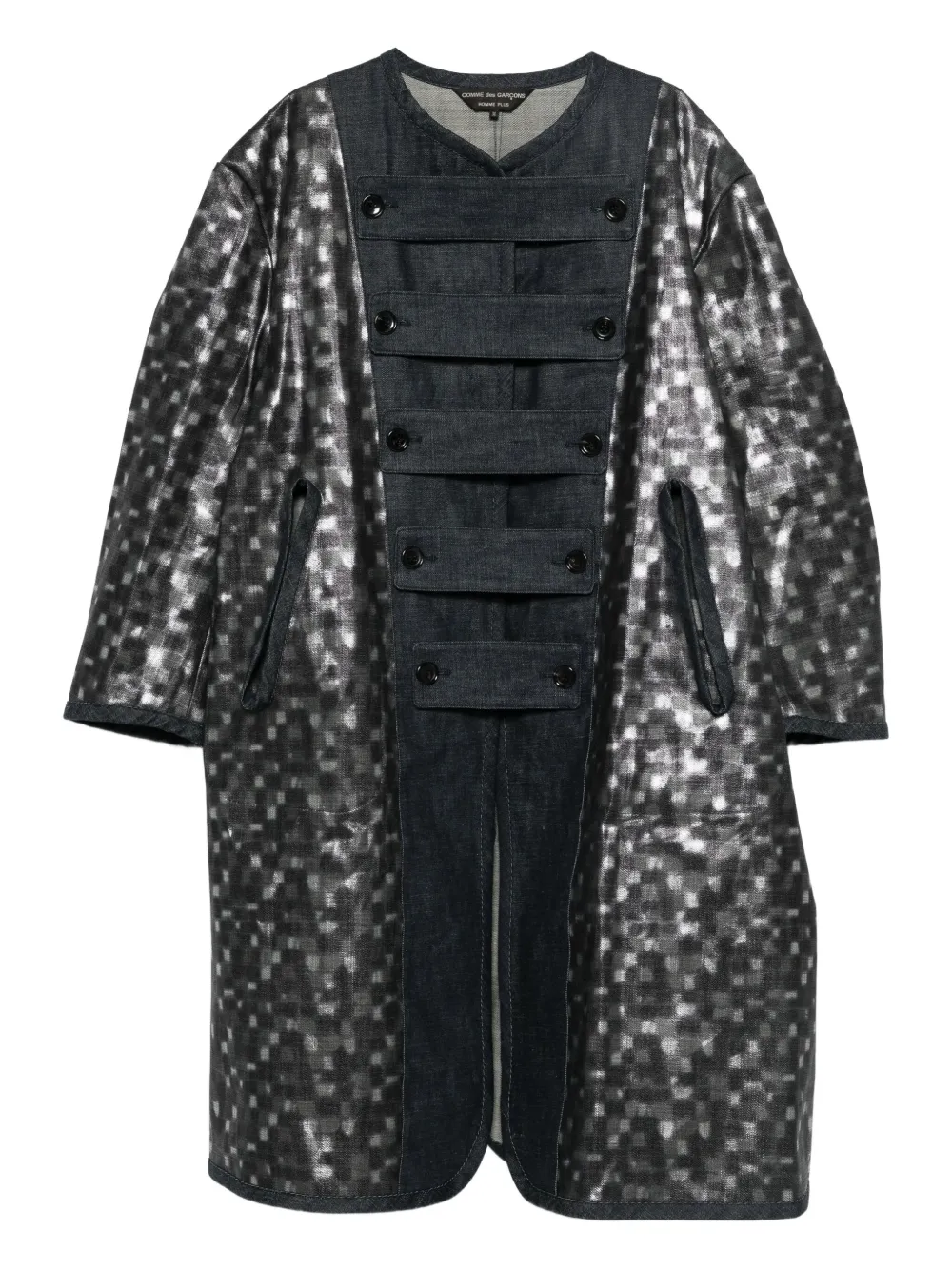 Comme Des Garçons Homme Deux Buttoned Panelled Coat In Multi