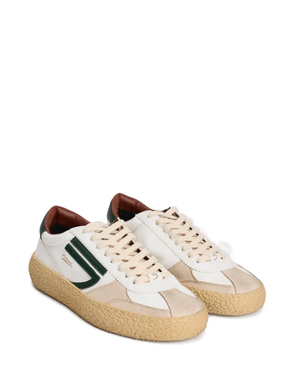 Puraai Stripe Lace-up Sneakers In White