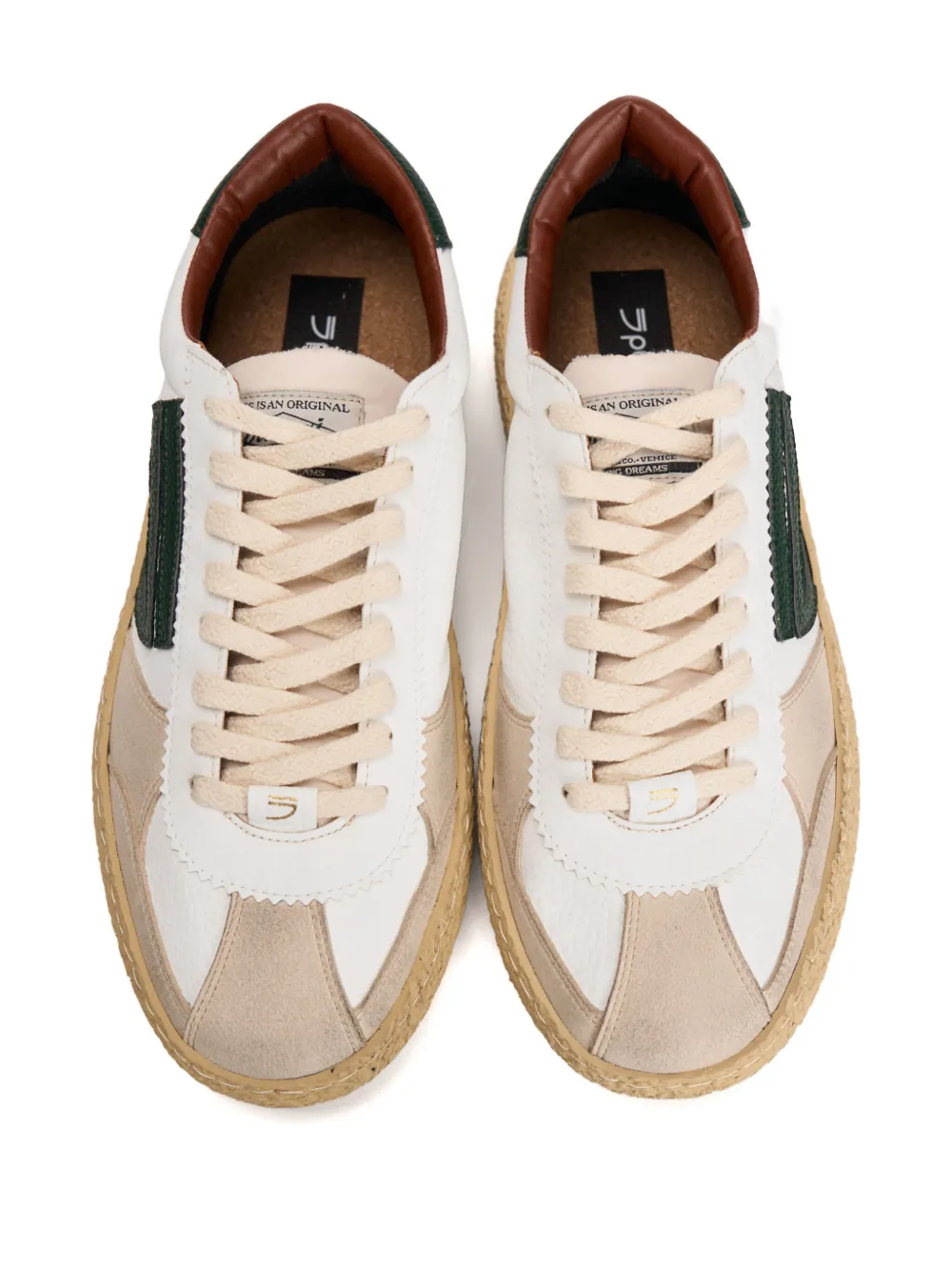 Puraai Gestreepte sneakers Wit