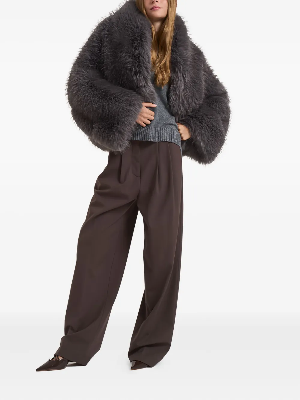 Sword 6.6.44 Faux-fur Coat In Gray