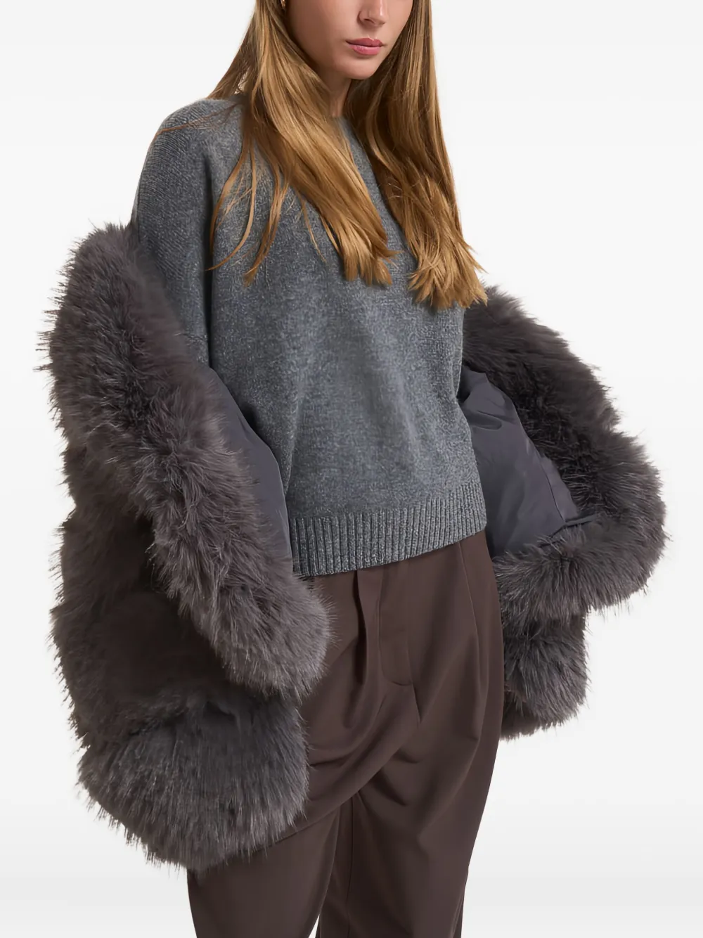 Sword 6.6.44 Faux-fur Coat In Gray