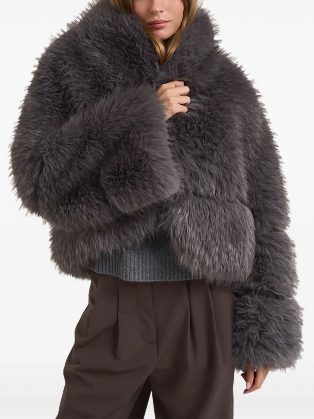 Sword 6.6.44 Faux-fur Coat In Gray
