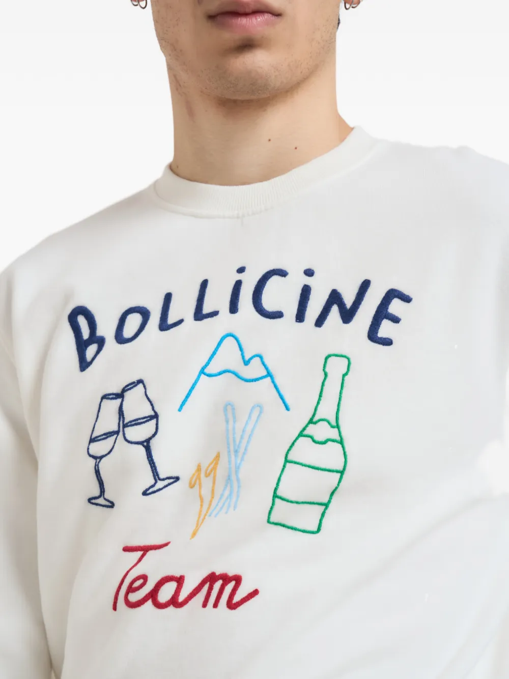 MC2 Saint Barth embroidered crew-neck sweater Wit