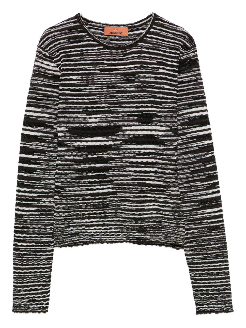 Missoni Wool Blend Crewneck Sweater In Black