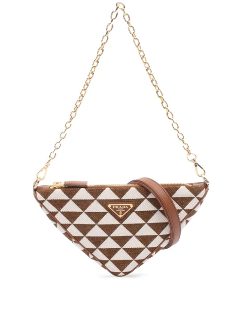 Prada Pre-Owned bolsa de hombro Triangle Symbole mini en jacquard 2013-2025