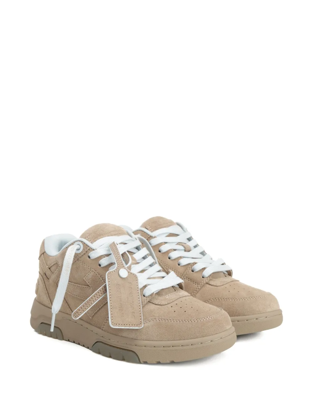 Off-White Out Of Office suede sneakers Beige
